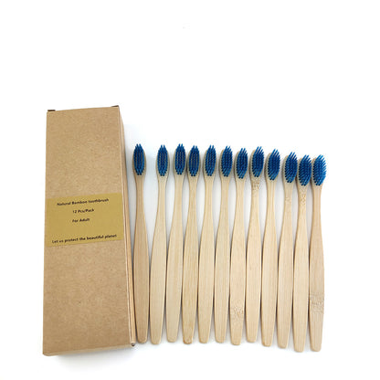 12 Bamboo charcoal environmentally friendly toothbrushes