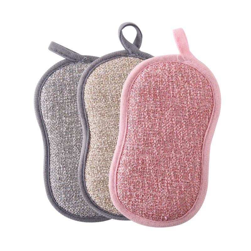 Sponge Scouring Pad Dish Cloth Kitchen Cleaning Double Sided Magic Wipe
