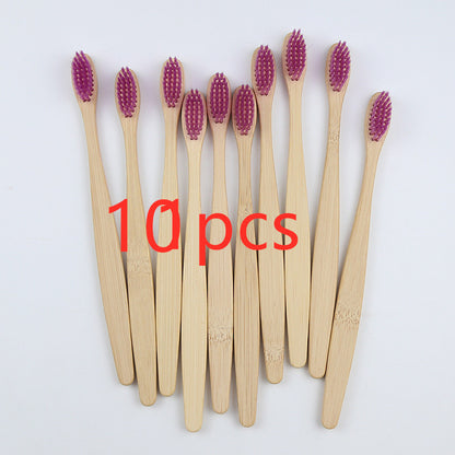Bamboo toothbrush rainbow bamboo toothbrush colorful bamboo toothbrush environmental protection bamboo handle toothbrush