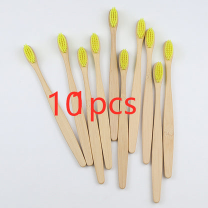 Bamboo toothbrush rainbow bamboo toothbrush colorful bamboo toothbrush environmental protection bamboo handle toothbrush