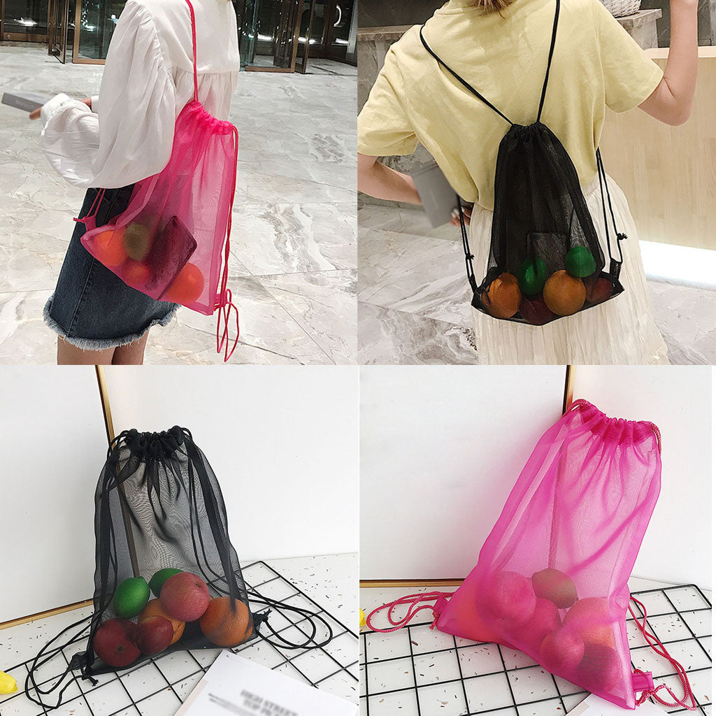 Reusable Shopping Bags Mesh Transparent Handbag