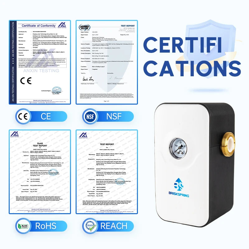 BriskSpring No Salt Water Softener System Whole House Water Conditioner & Descaler Anti-Limescale for Hard Water 6T/H Large Flow