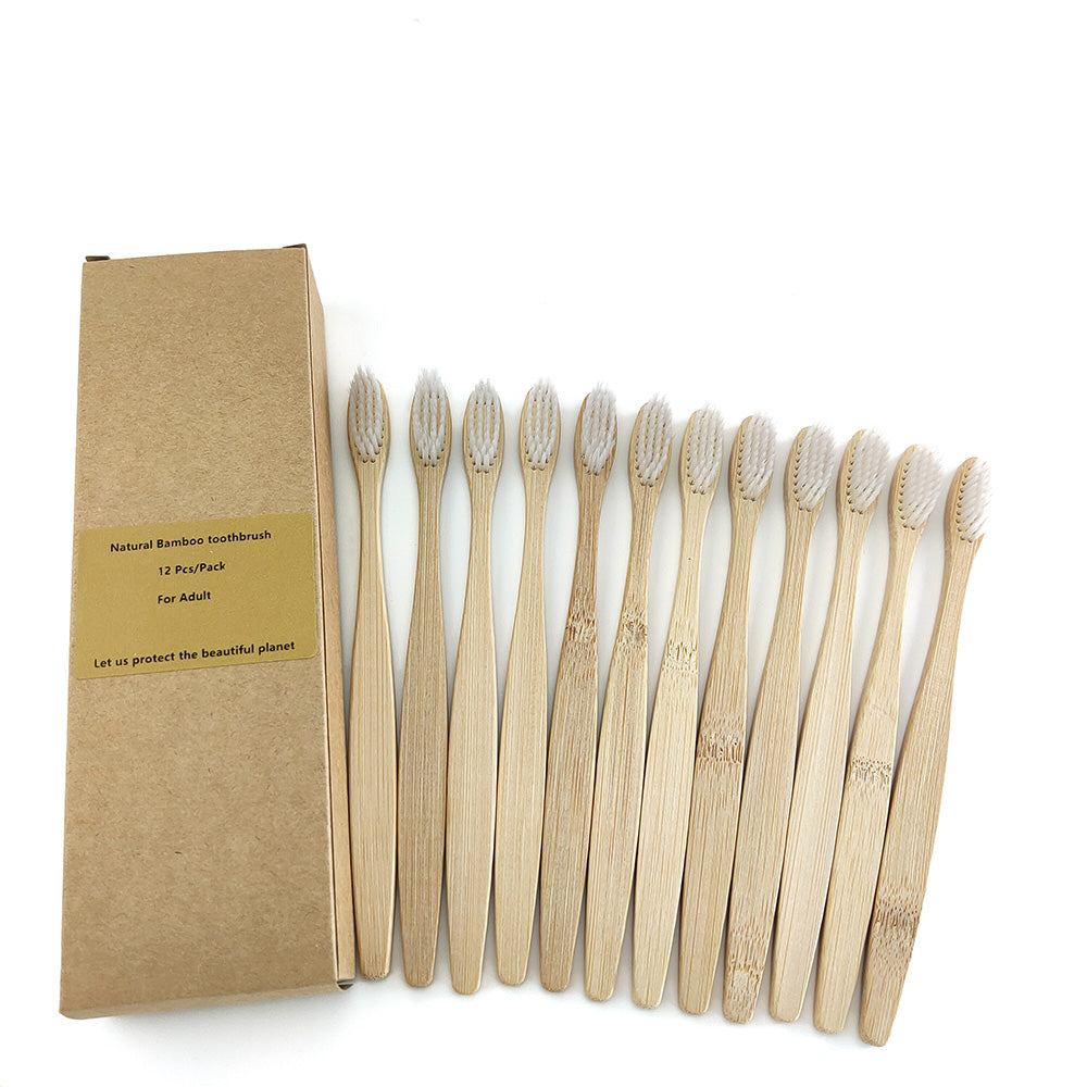 12 Bamboo charcoal environmentally friendly toothbrushes
