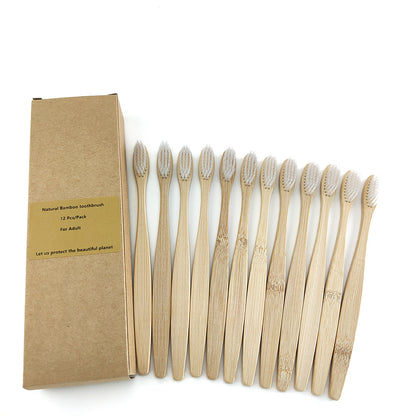 12 Bamboo charcoal environmentally friendly toothbrushes