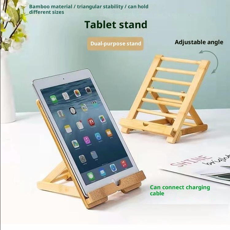 Desktop Phone Stand Bamboo Tablet Adjustable Angle