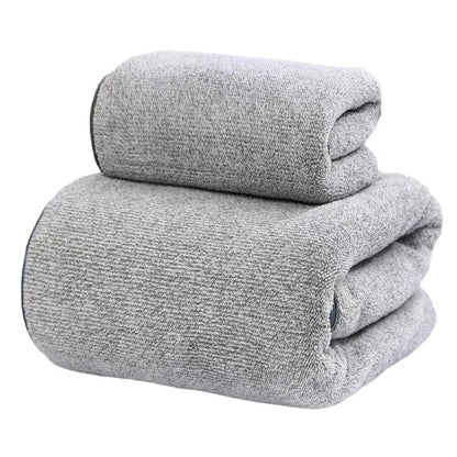 Thick Bamboo Charcoal Fiber Coral Fleece Towels Suit