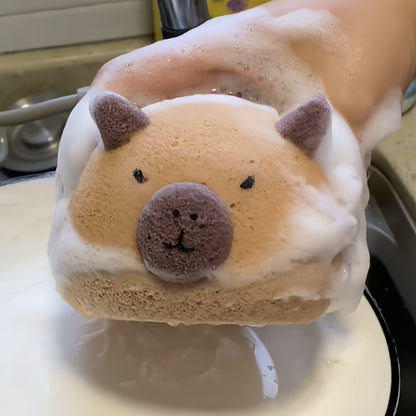 Kitchen Cartoon Capabala Dish-washing Sponge