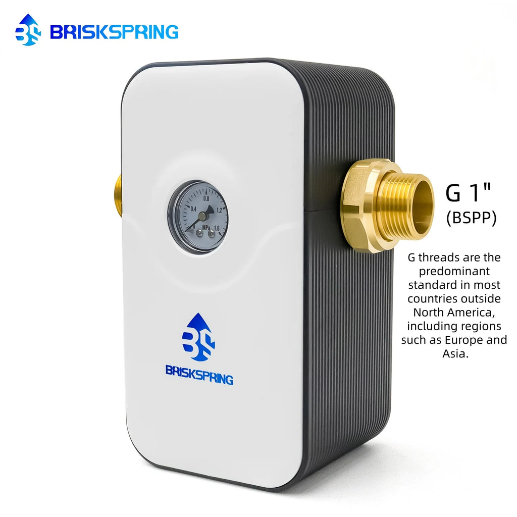 BriskSpring No Salt Water Softener System Whole House Water Conditioner & Descaler Anti-Limescale for Hard Water 6T/H Large Flow