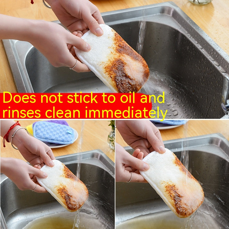 Dish-washing Sponge Kitchen Cleaning Decontamination Double-sided Magic Cloth