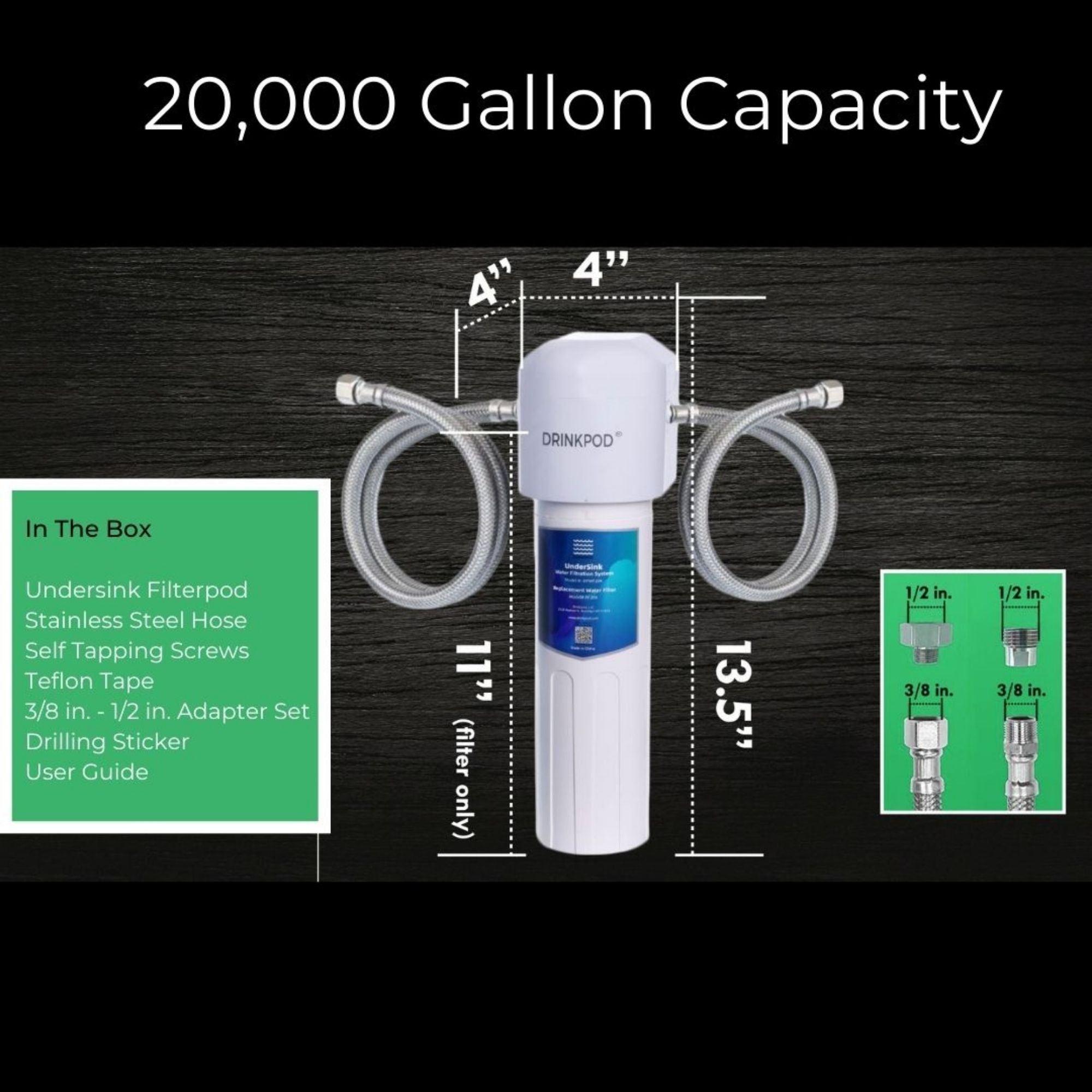 Under Sink Drinking Water Filter System, 3 Years or 20K Ultra High