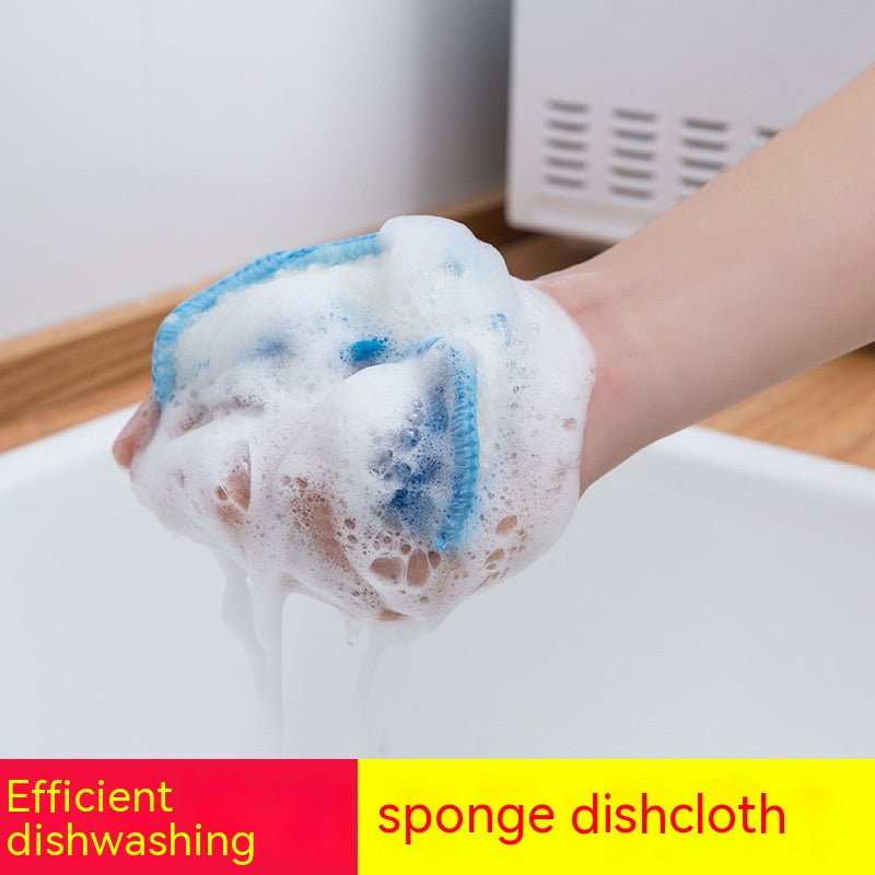 Dish-washing Sponge Kitchen Cleaning Decontamination Double-sided Magic Cloth