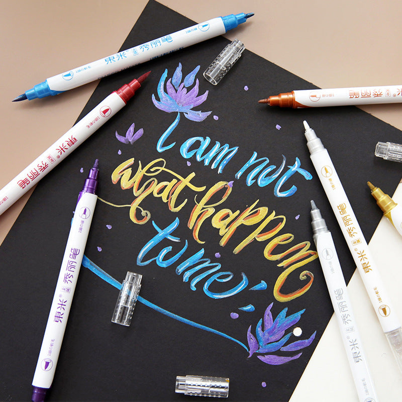 Hand-painted Multifunctional Refillable Soft Tip Calligraphy Pen