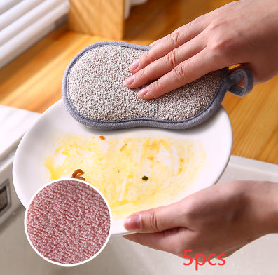 Sponge Scouring Pad Dish Cloth Kitchen Cleaning Double Sided Magic Wipe