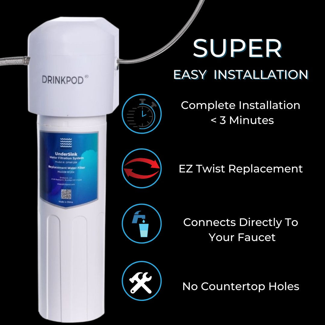 Under Sink Drinking Water Filter System, 3 Years or 20K Ultra High
